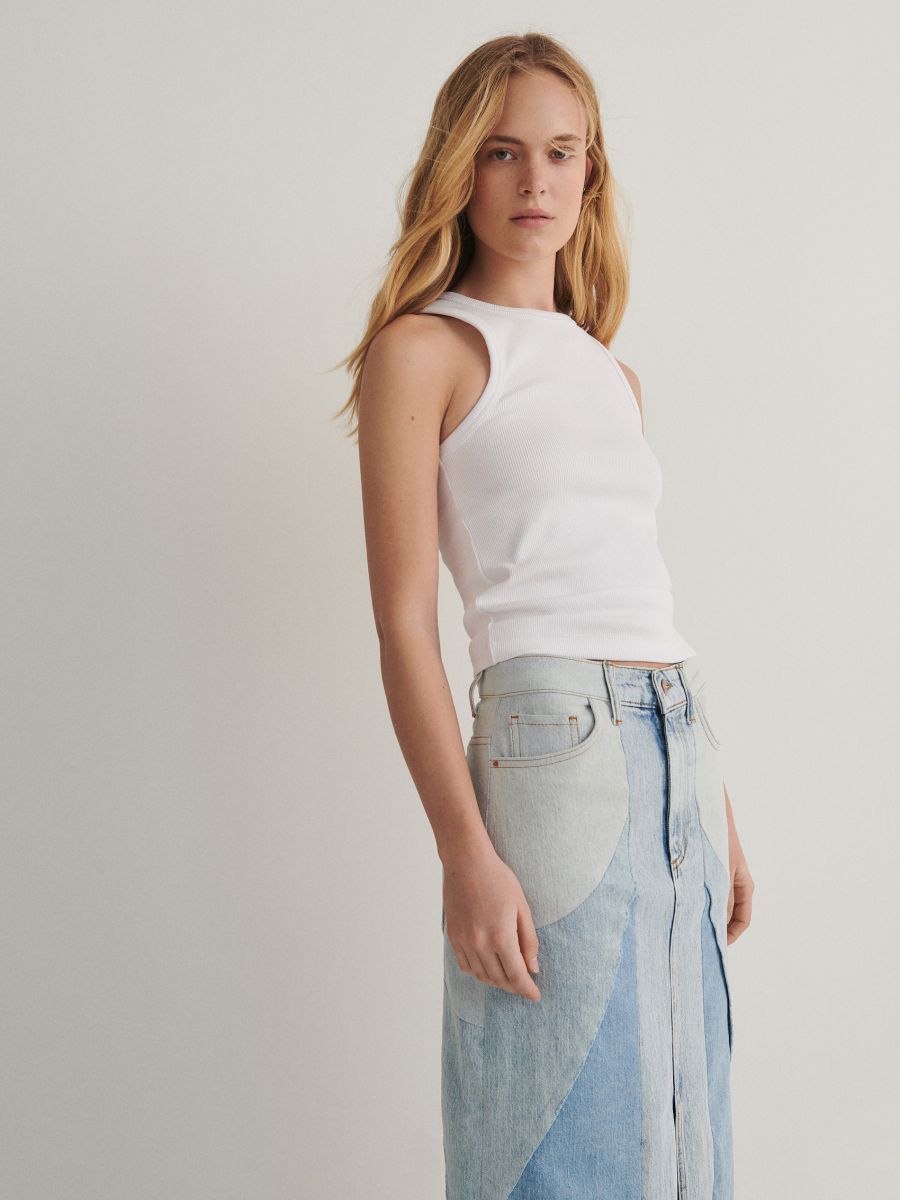 Patchwork denim skirt - blue - RESERVED - 3