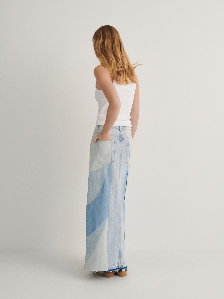 Patchwork denim skirt - blue - RESERVED - 2
