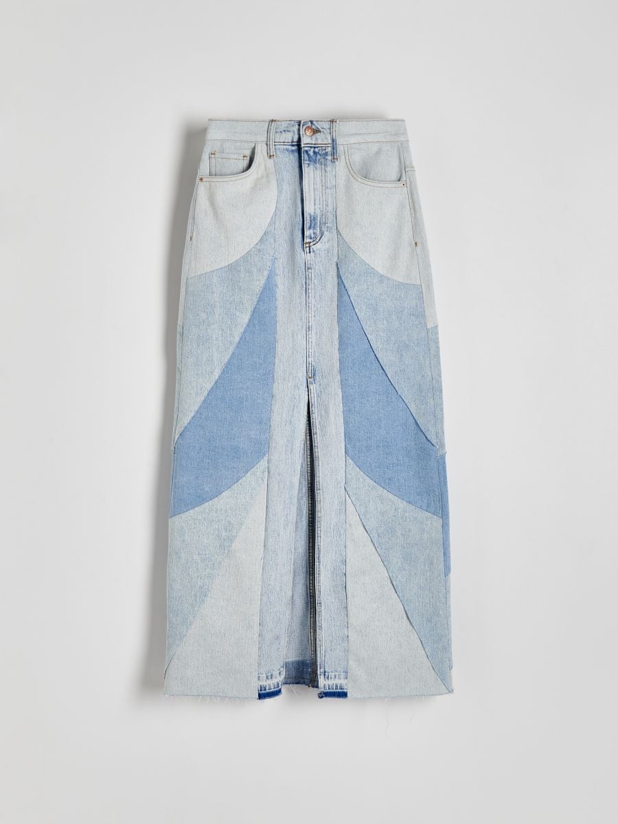 Patchwork denim skirt - blue - RESERVED - 4