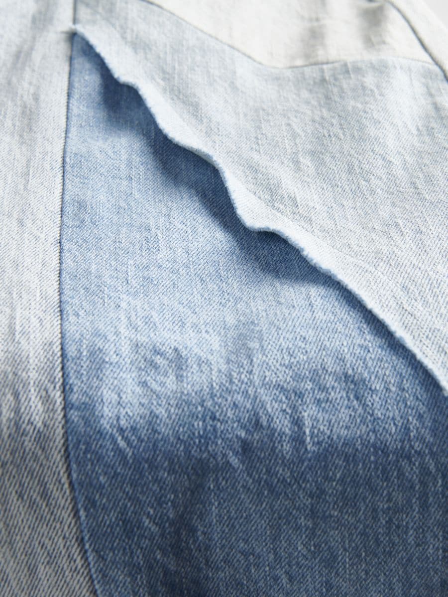 Patchwork denim skirt - blue - RESERVED - 5