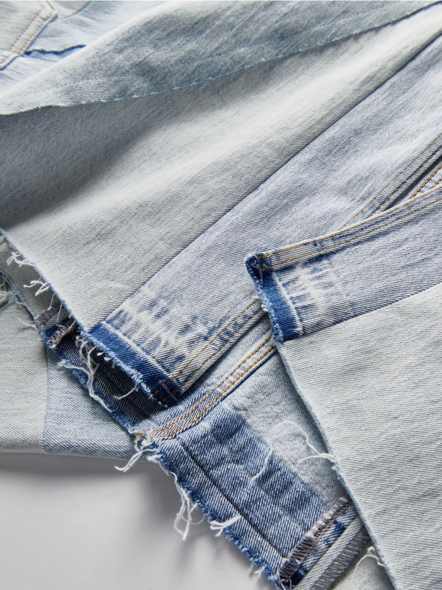 Patchwork denim skirt - blue - RESERVED - 7