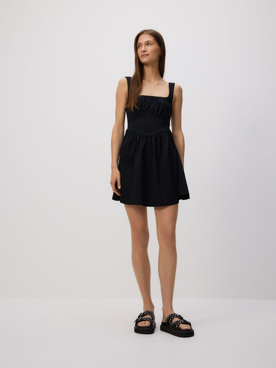 LADIES` DRESS - ΜΑΥΡΟ - RESERVED