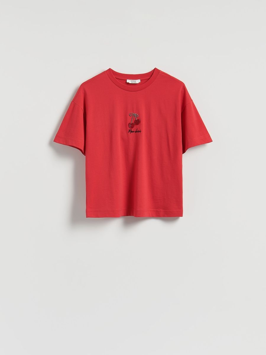 Tricou cu aplicație - roșu - RESERVED