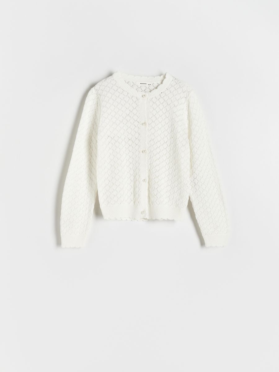 Džemperis ar dekoratīvām pogām - krēmkrāsa - RESERVED