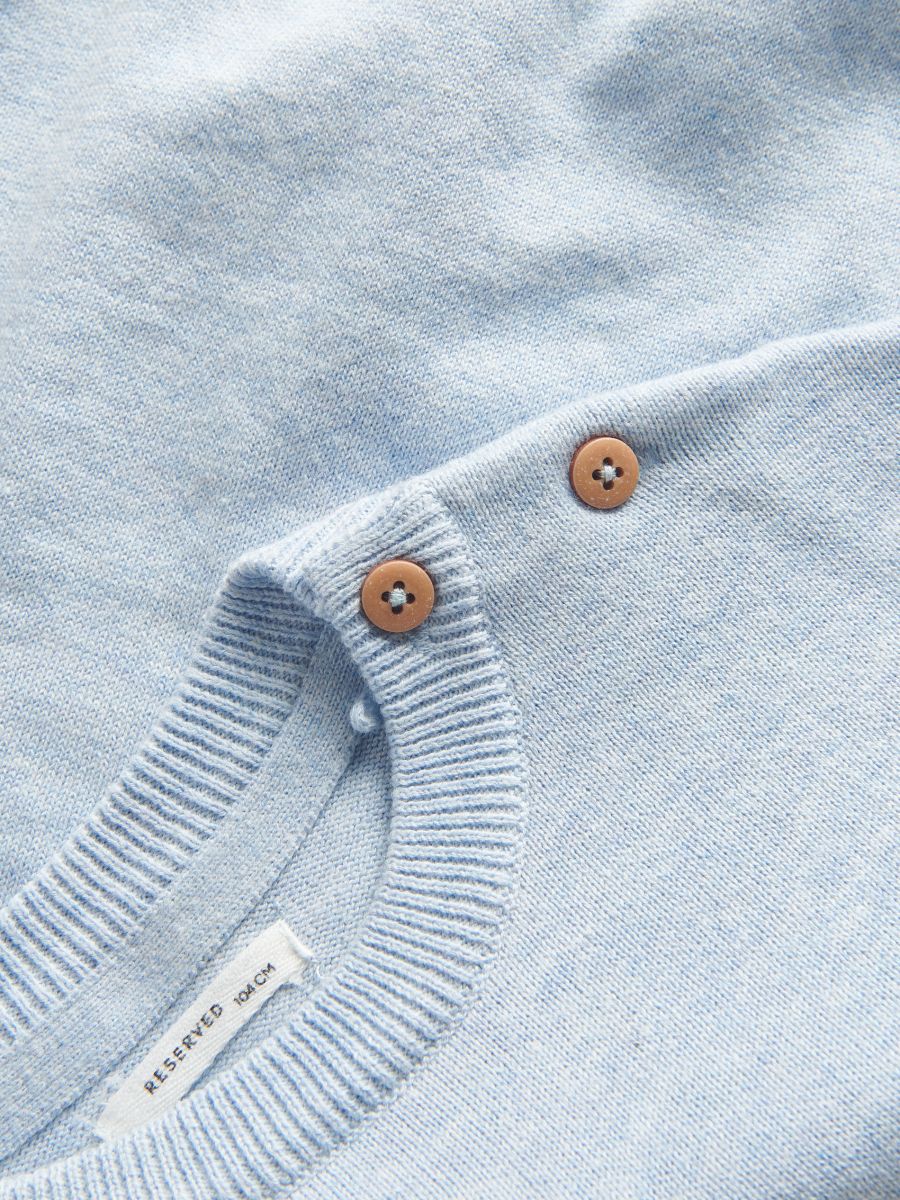 Oversize pulover z aplikacijo - bledo modra - RESERVED - 2