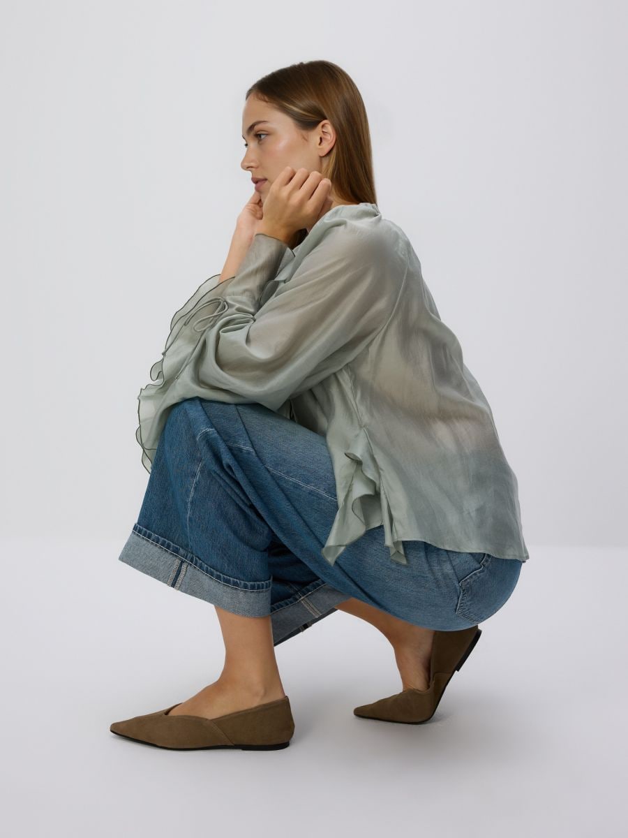 Wildleder-Ballerinas - beige - RESERVED