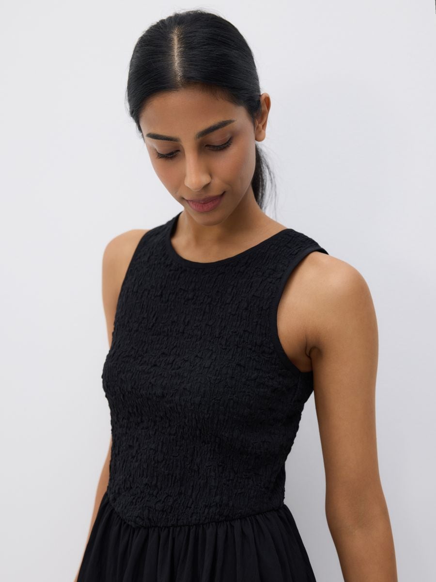 Minikleid mit Bindedetail - schwarz - RESERVED - 4