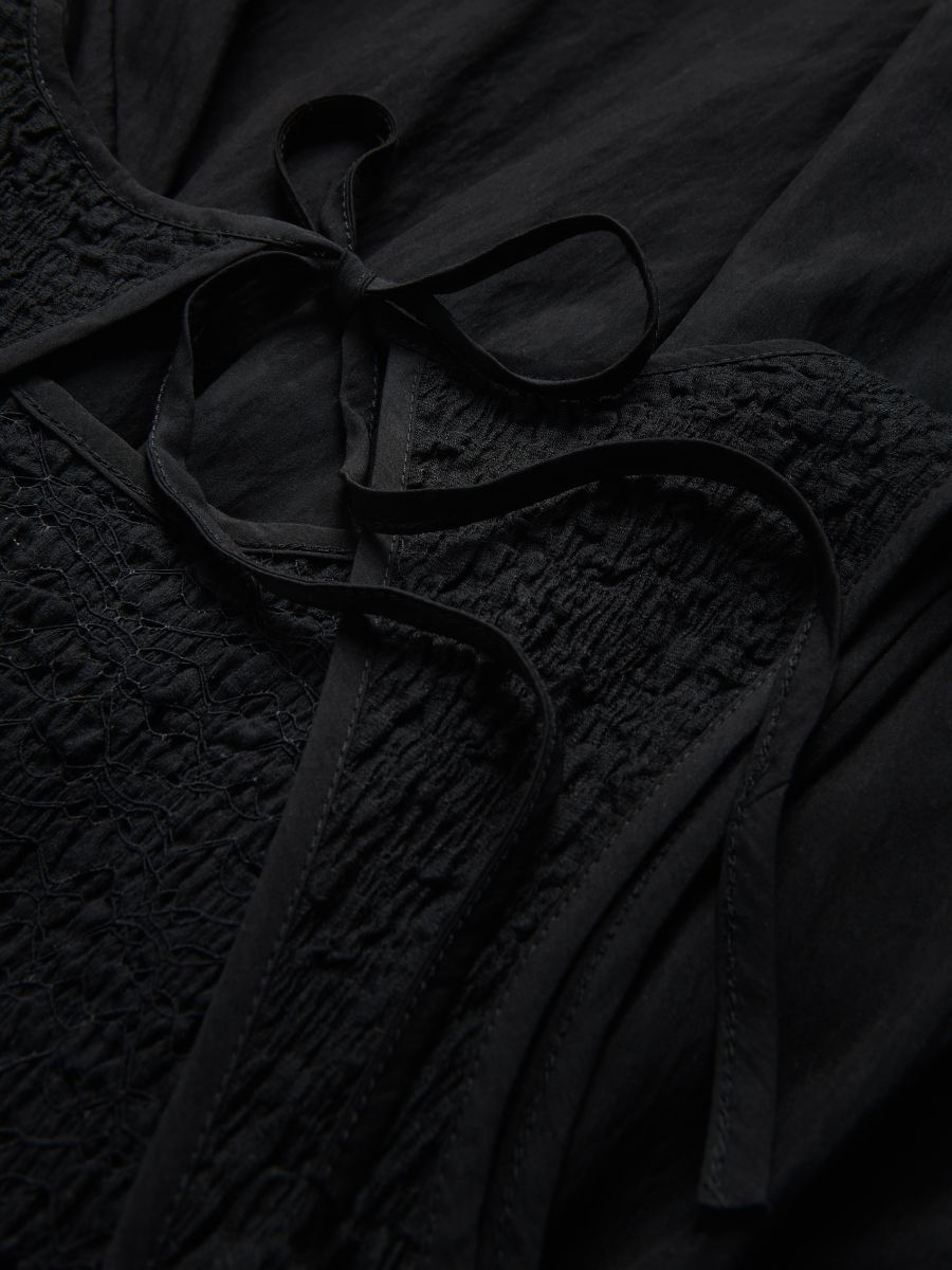Minikleid mit Bindedetail - schwarz - RESERVED - 6