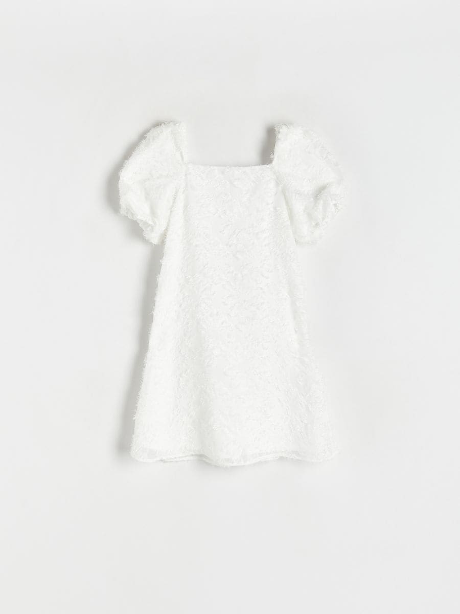 Vestito con maniche a palloncino - panna - RESERVED