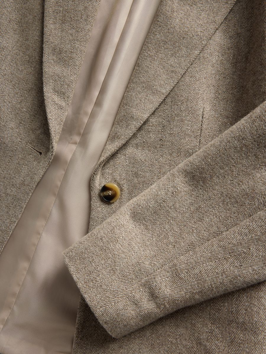 Herringbone wool blend blazer - multicolor - RESERVED - 8