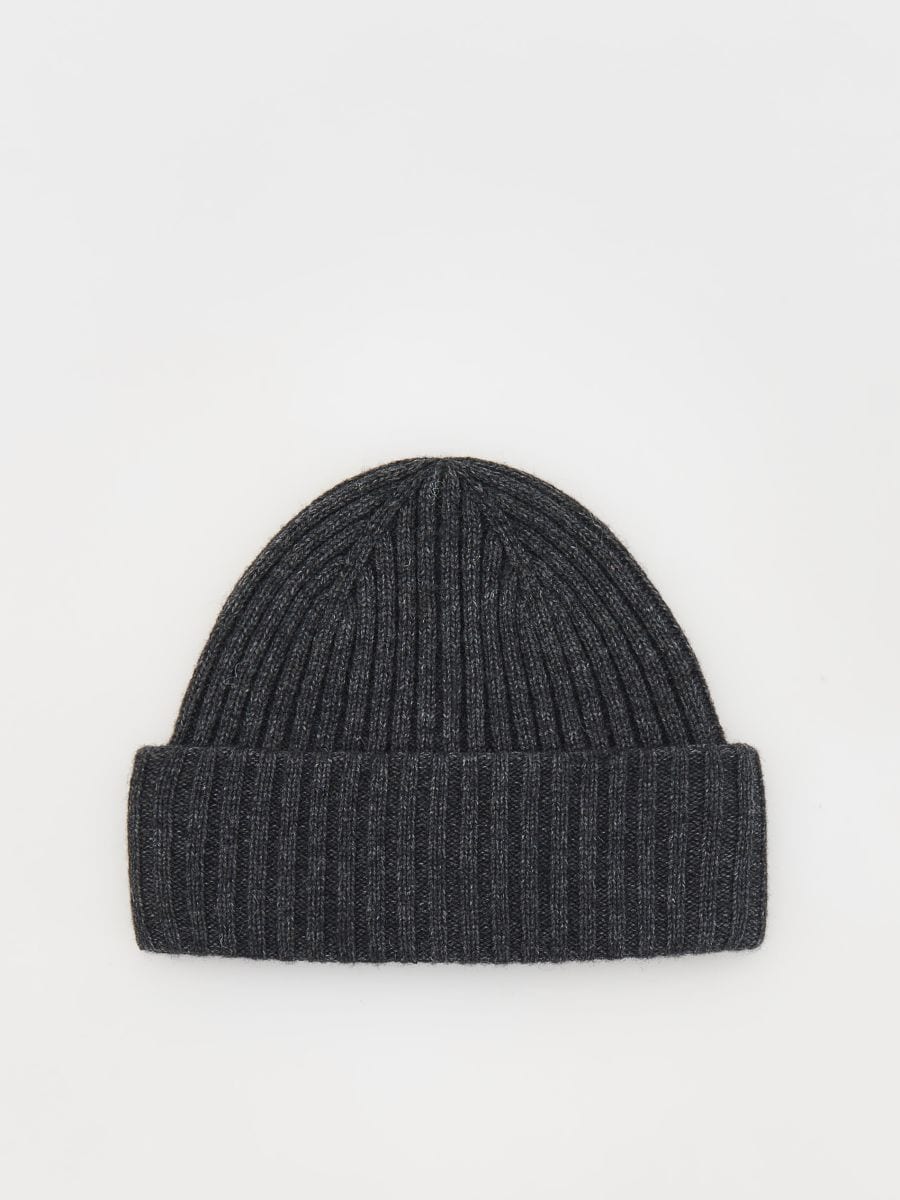 Wool blend beanie - dark grey - RESERVED