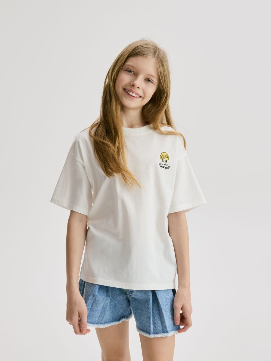 Back print T-shirt - cream - RESERVED - 2