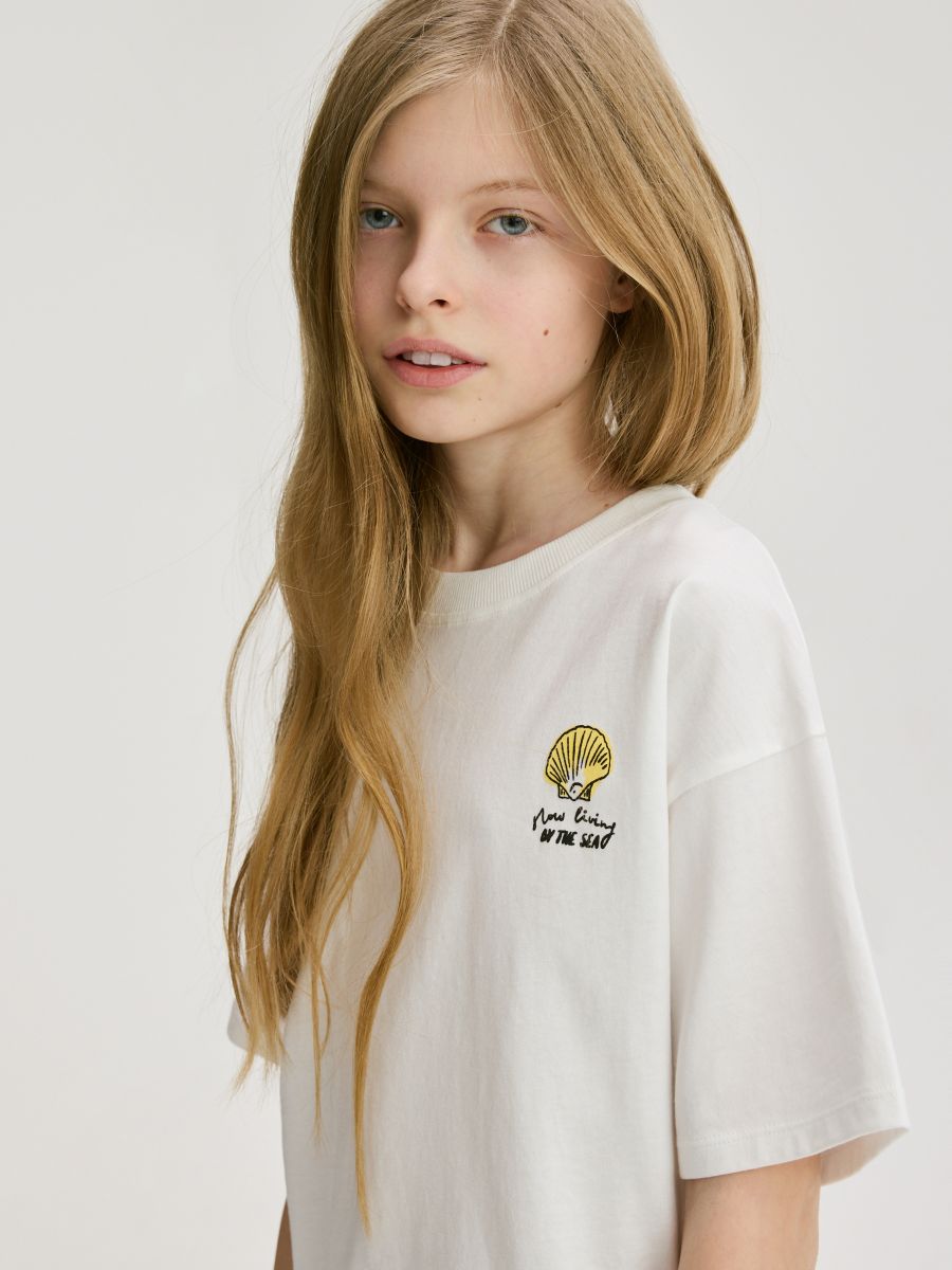 Back print T-shirt - cream - RESERVED - 4