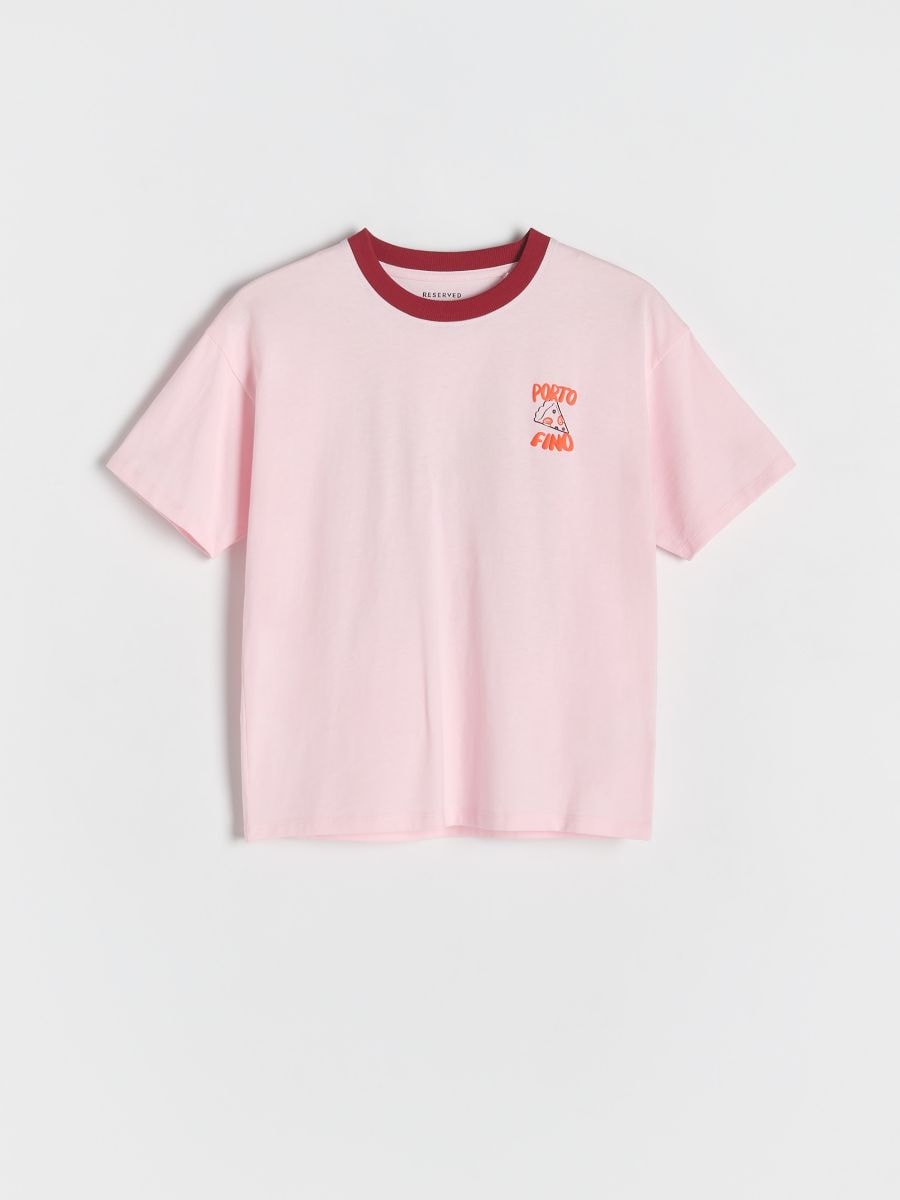 T-Shirt mit Rückendruck - rot - RESERVED