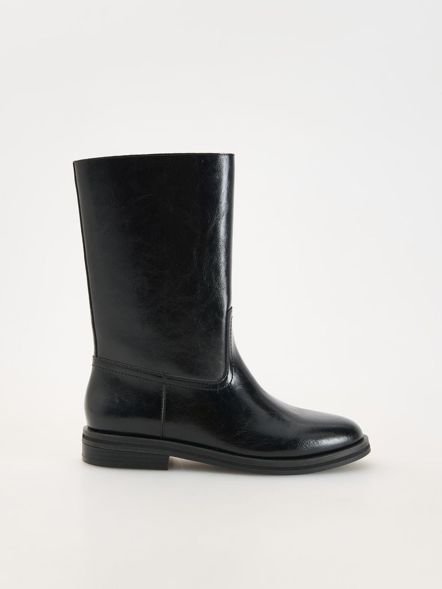 Ankelboots i läder - SVART - RESERVED - 2