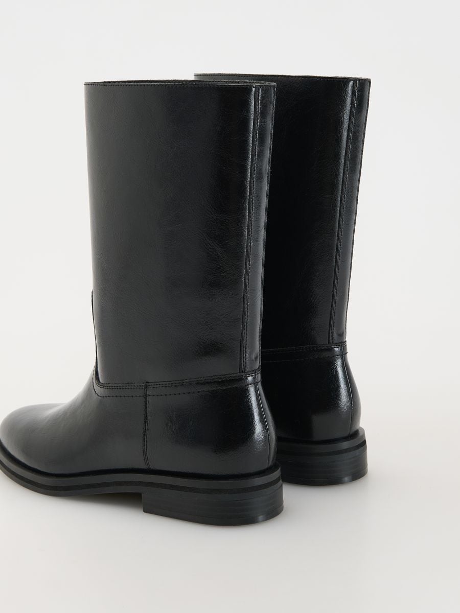 Ankelboots i läder - SVART - RESERVED - 4