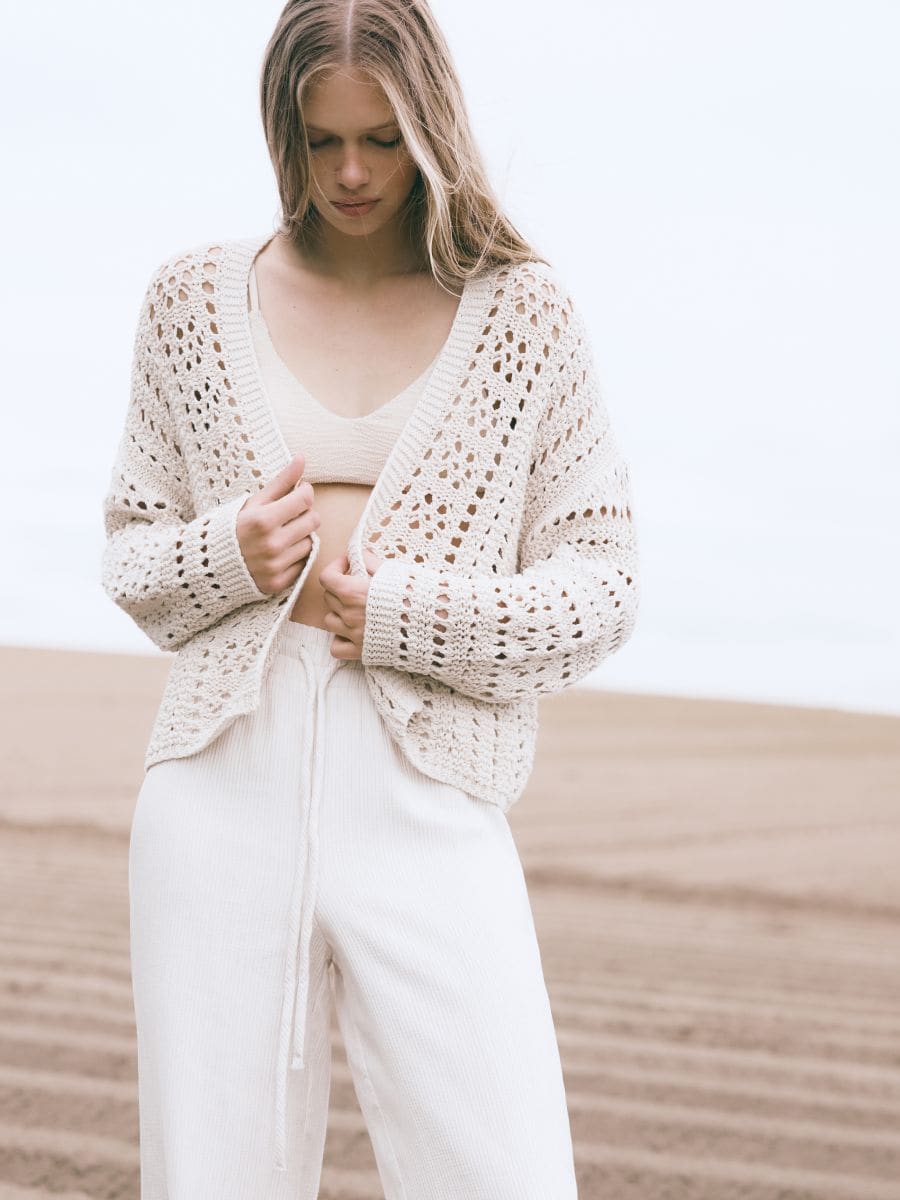 Openwork cardigan - nude - RESERVED - 2