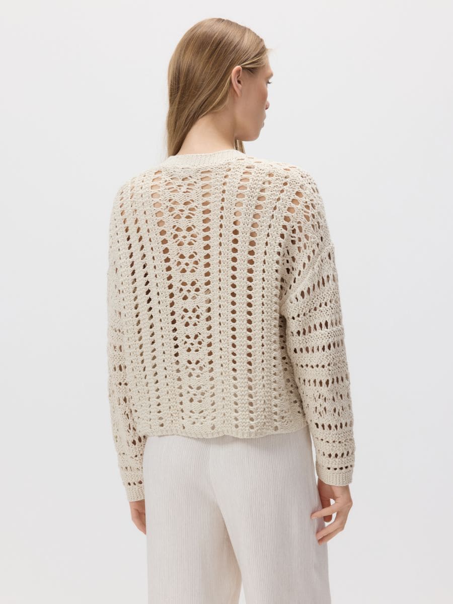 Openwork cardigan - nude - RESERVED - 4