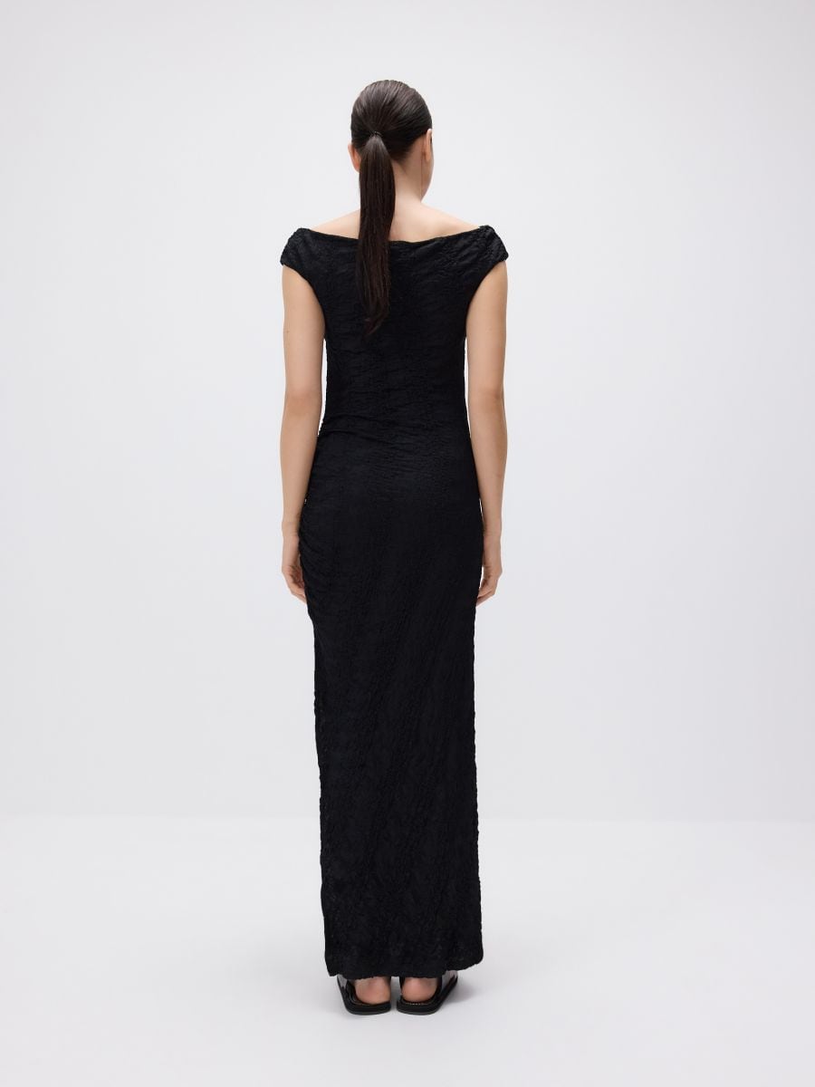 Maxi dress with crinkle effect - black - RESERVED - 5
