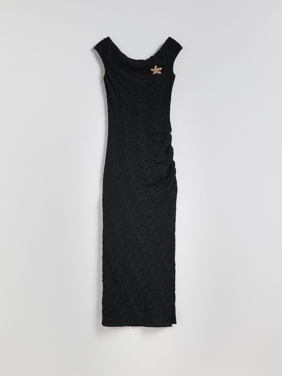 Maxi dress with crinkle effect - black - RESERVED - 6