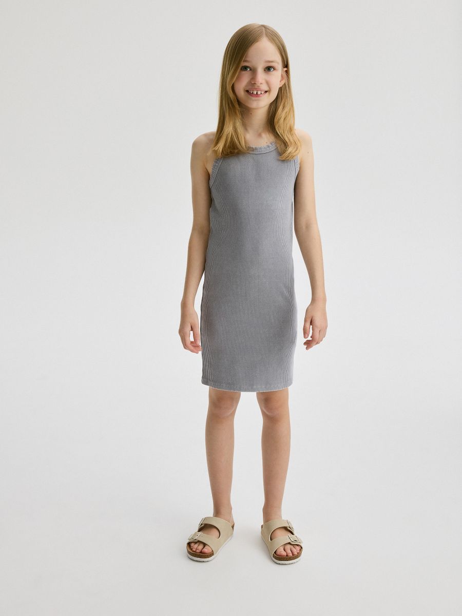 Kleid mit Wascheffekt - light grey - RESERVED