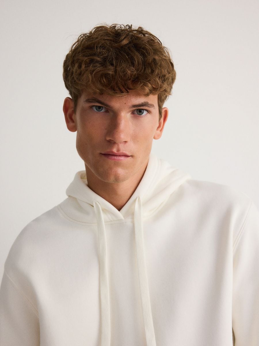 Plain hoodie - cream - RESERVED - 2