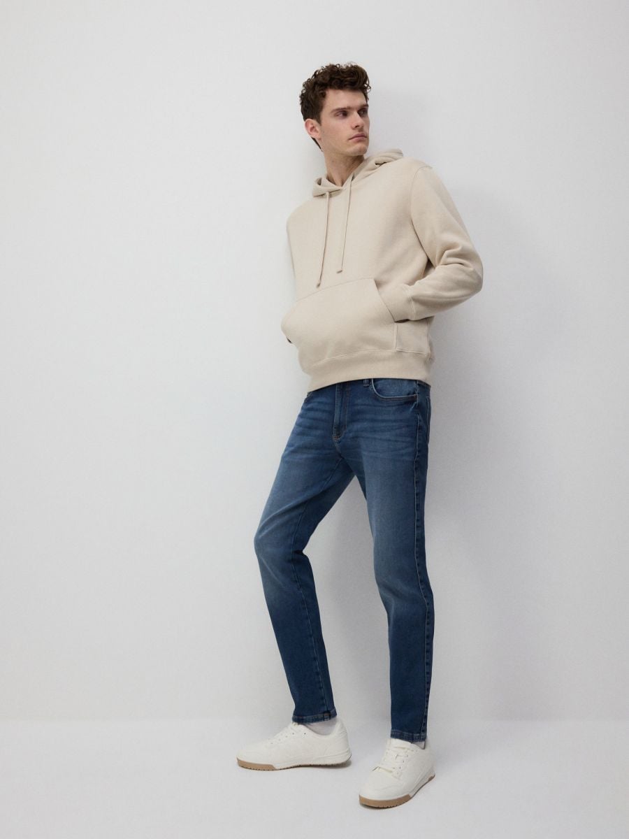 Plain hoodie - beige - RESERVED - 4