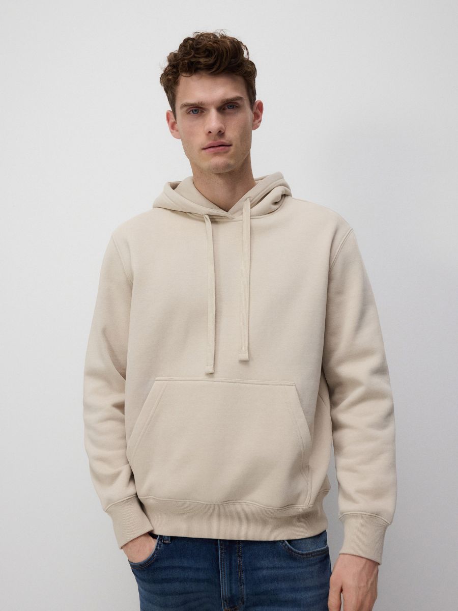 Plain hoodie - beige - RESERVED - 5