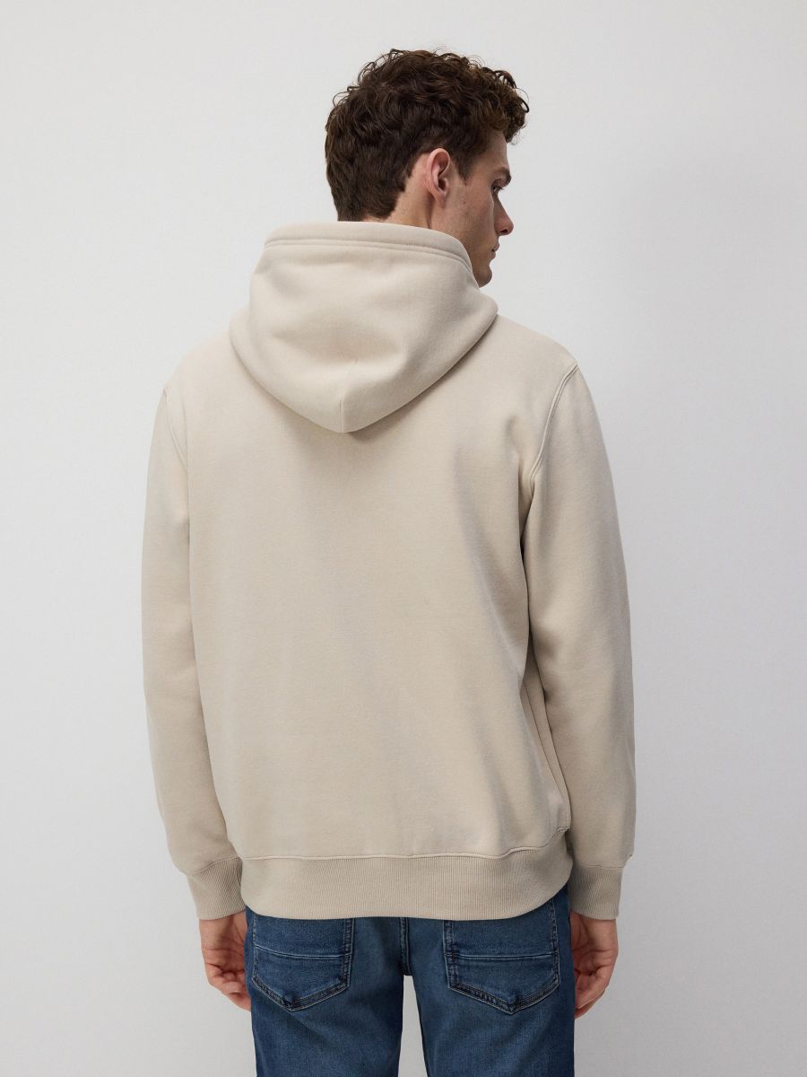 Plain hoodie - beige - RESERVED - 3