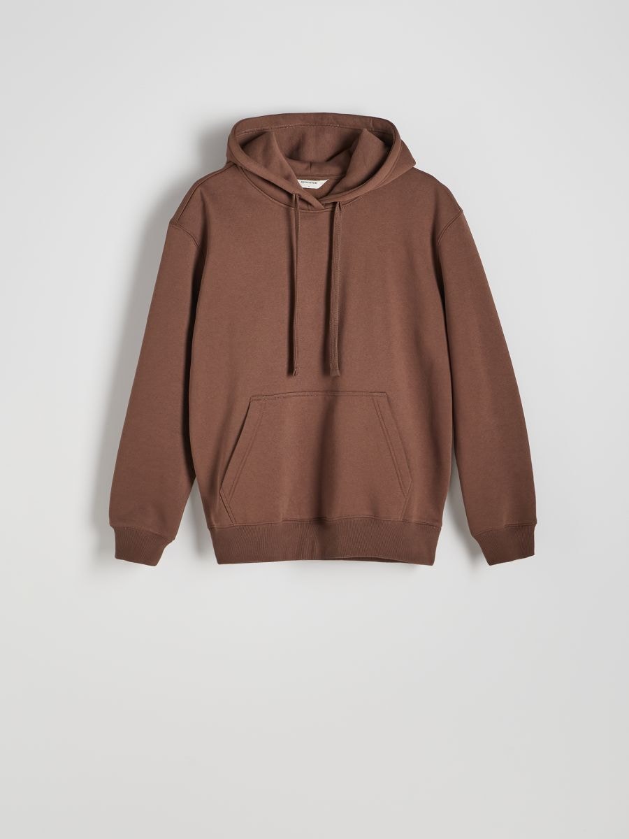 Felpa con cappuccio semplice - marrone scuro - RESERVED - 4