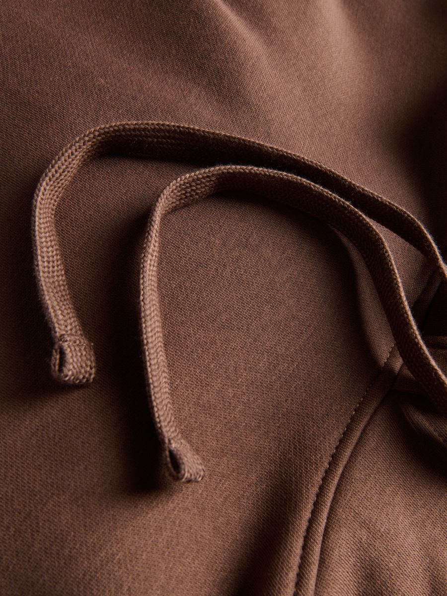 Felpa con cappuccio semplice - marrone scuro - RESERVED - 5