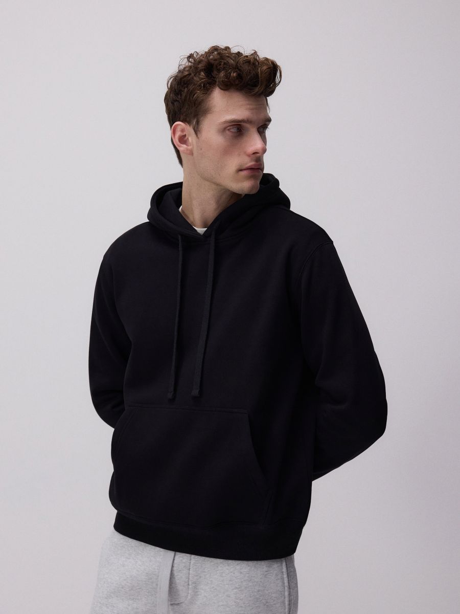 Plain hoodie - black - RESERVED