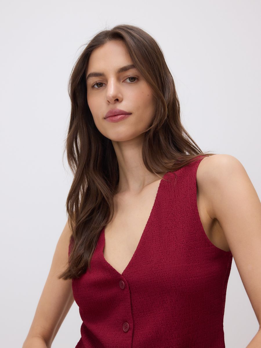 LADIES` VEST - burgundy - RESERVED - 3
