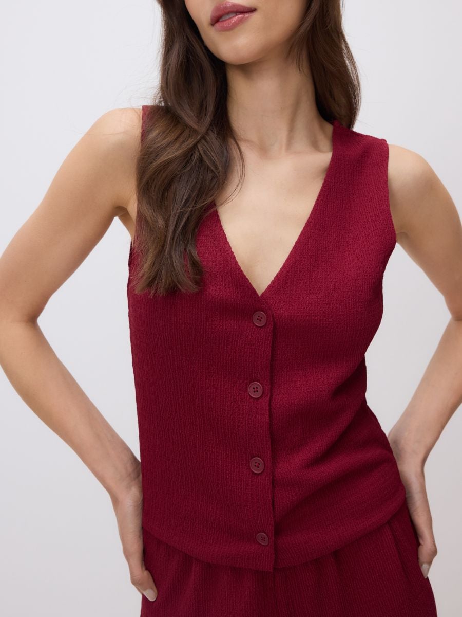 LADIES` VEST - burgundy - RESERVED - 4