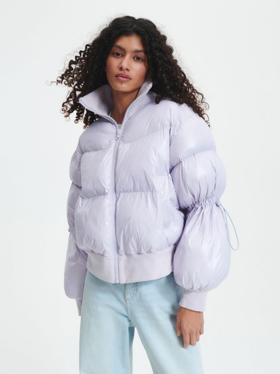 Cropped quilted jacket Color lavender - RESERVED - 9126Q-04X