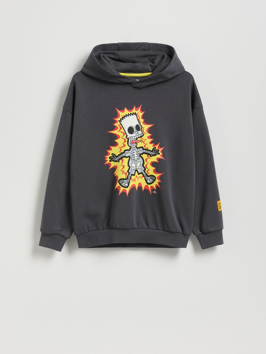Glow-in-the-dark The Simpsons hoodie - dark grey - RESERVED