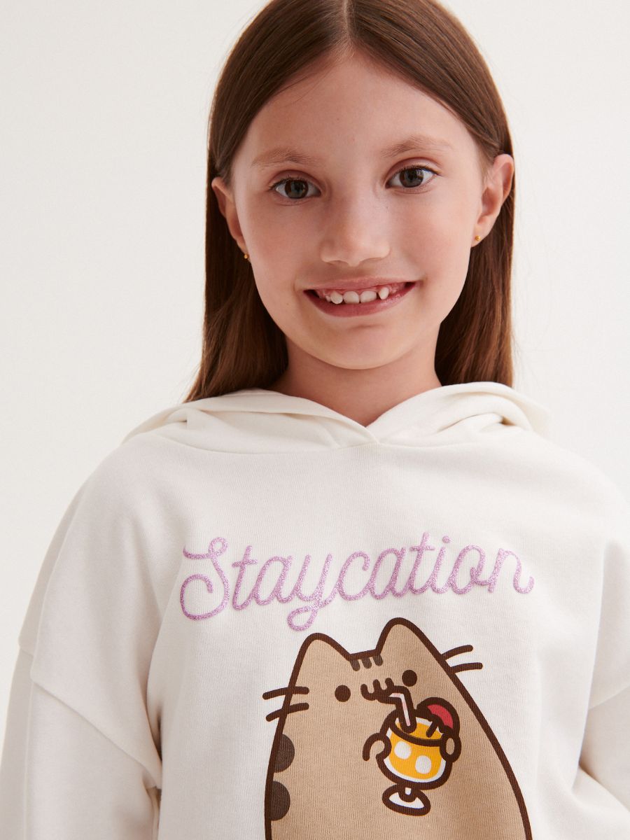 Pusheen cropped hoodie hotsell