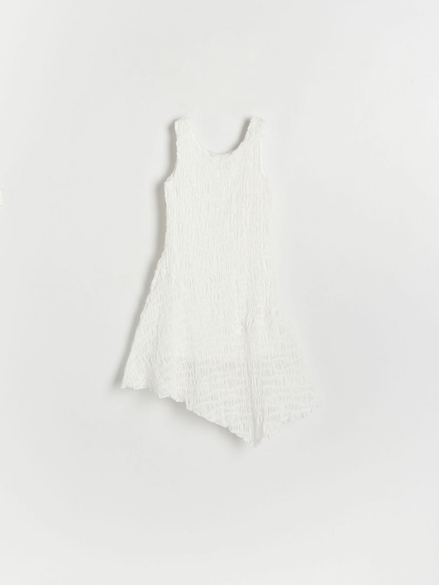 Dress with asymmetric hem - white - RESERVED