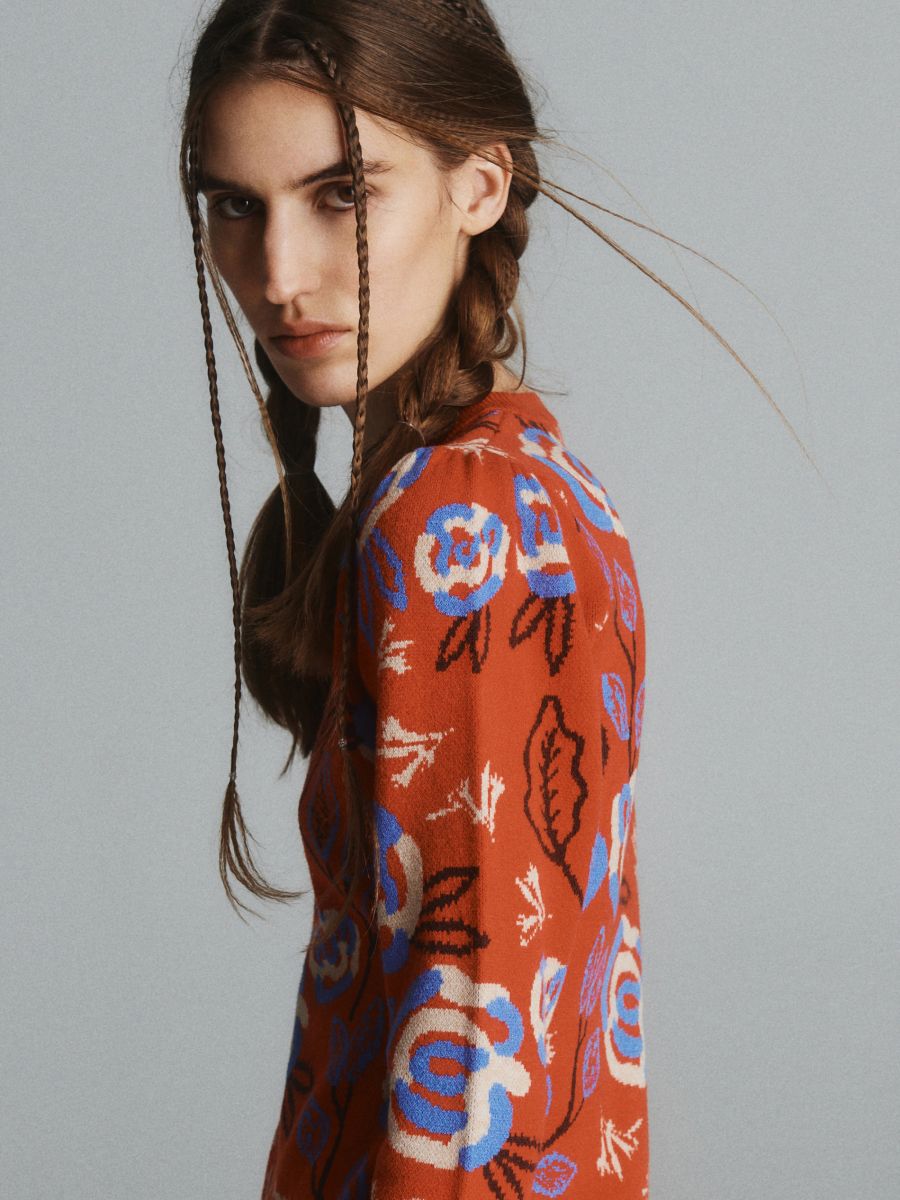 Jacquard dress with original pattern - multicolor - RESERVED - 2