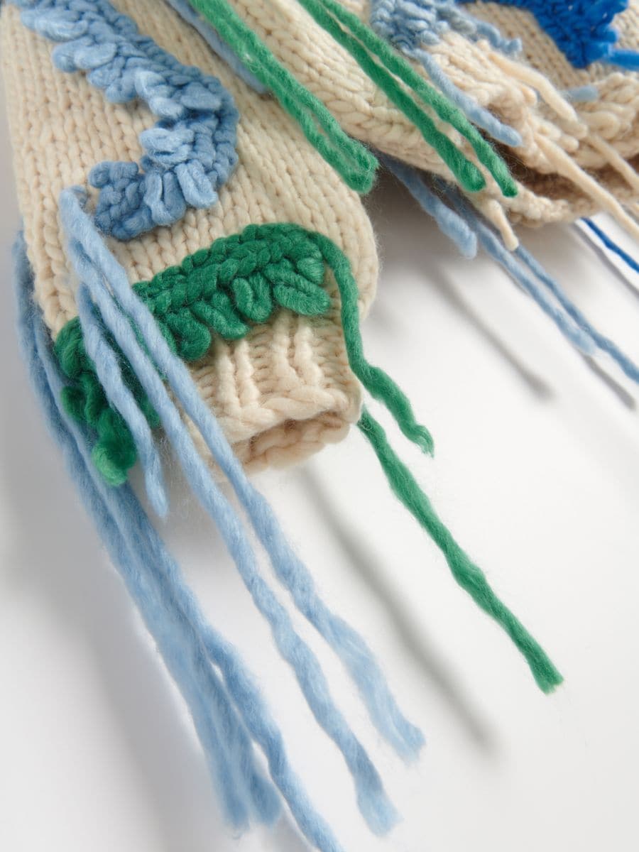 Handmade jumper with fringes - wheat - RESERVED - 7