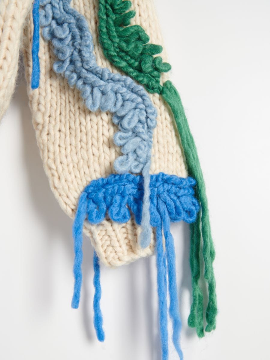 Handmade jumper with fringes - wheat - RESERVED - 8