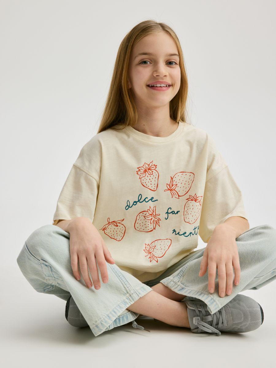 T-shirt with print - nude - RESERVED - 3