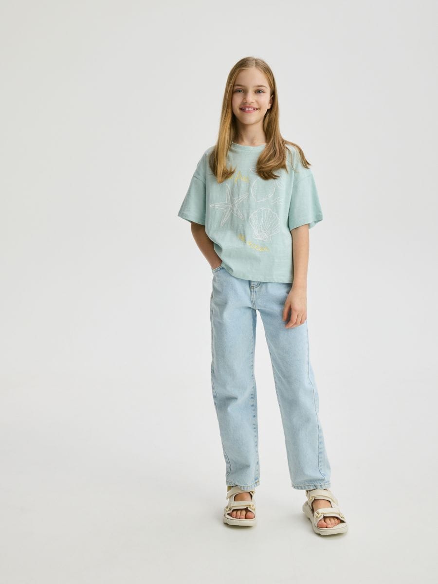 T-shirt with print - pale turquoise - RESERVED - 5