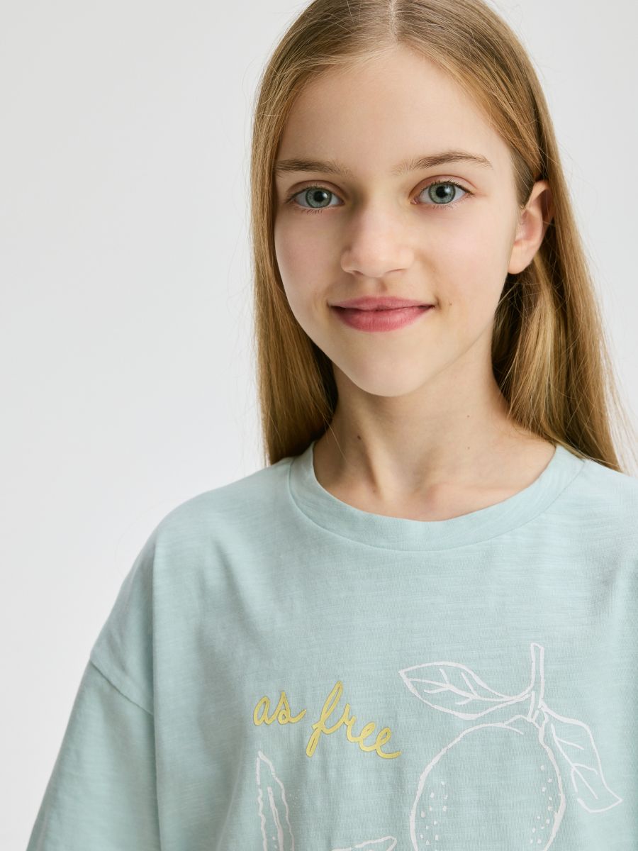 T-shirt with print - pale turquoise - RESERVED - 4