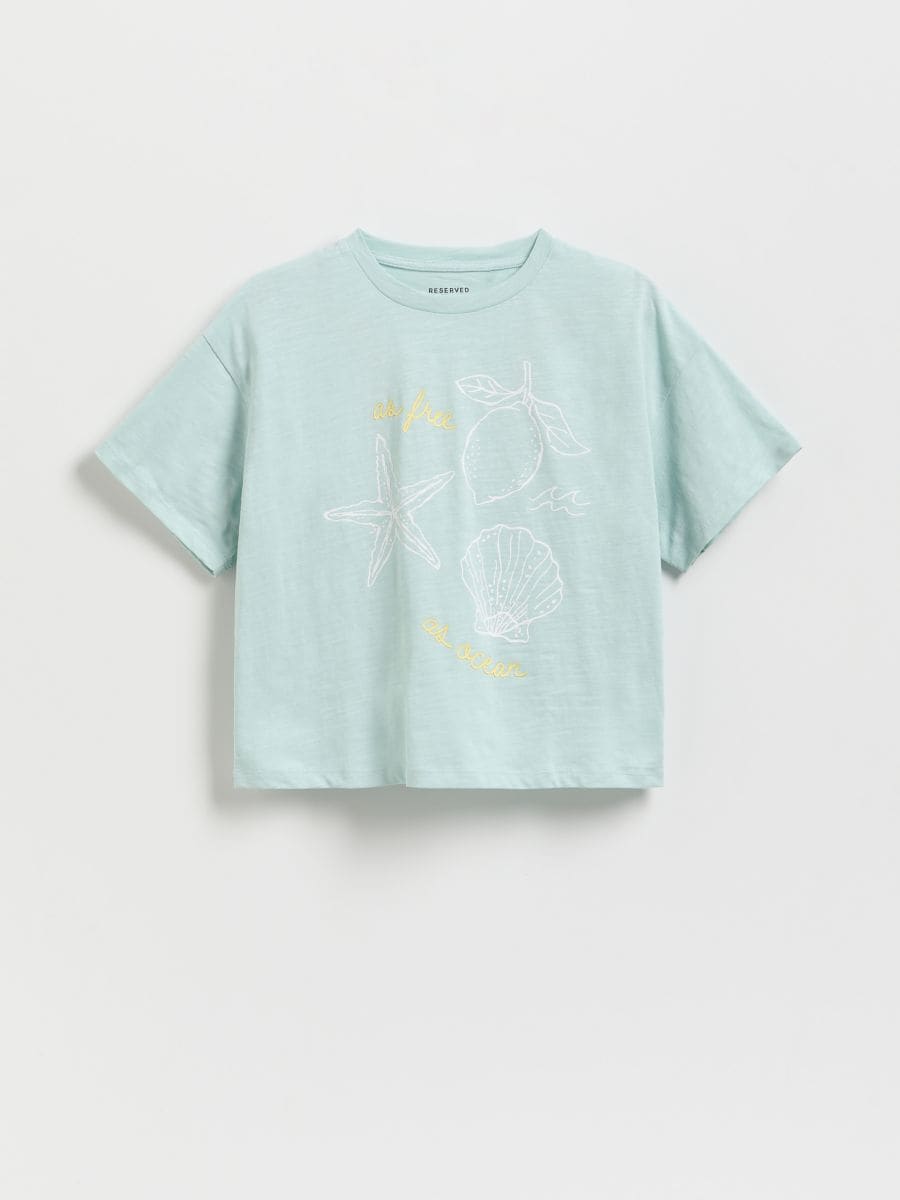 T-shirt with print - pale turquoise - RESERVED - 3