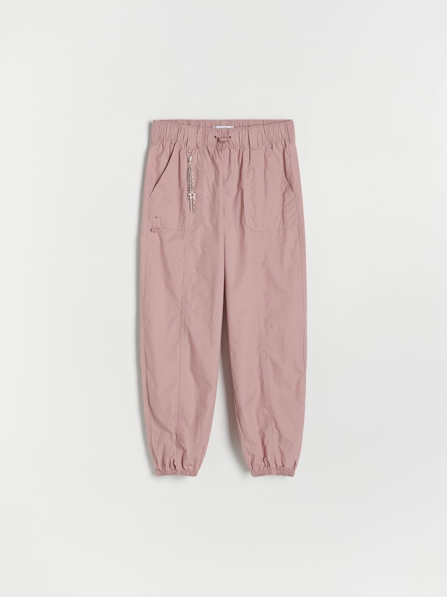 Cotton parachute trousers - dusty rose - RESERVED