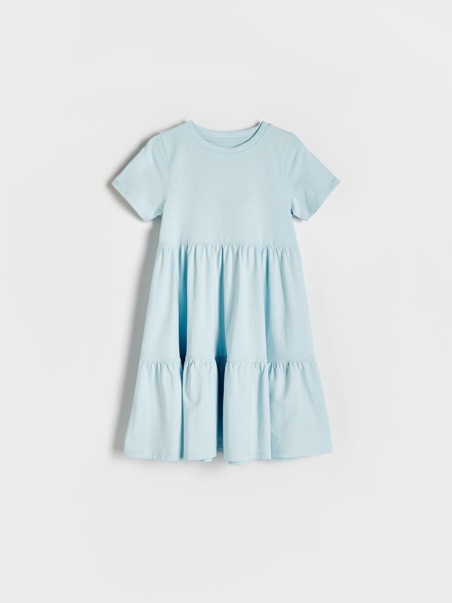 Cotton dress - light turquoise - RESERVED
