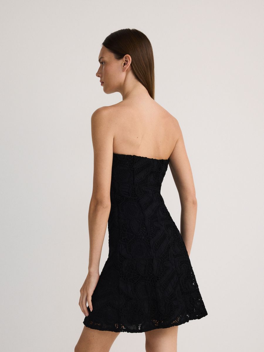 Mini-robe ajourée - noir - RESERVED - 3