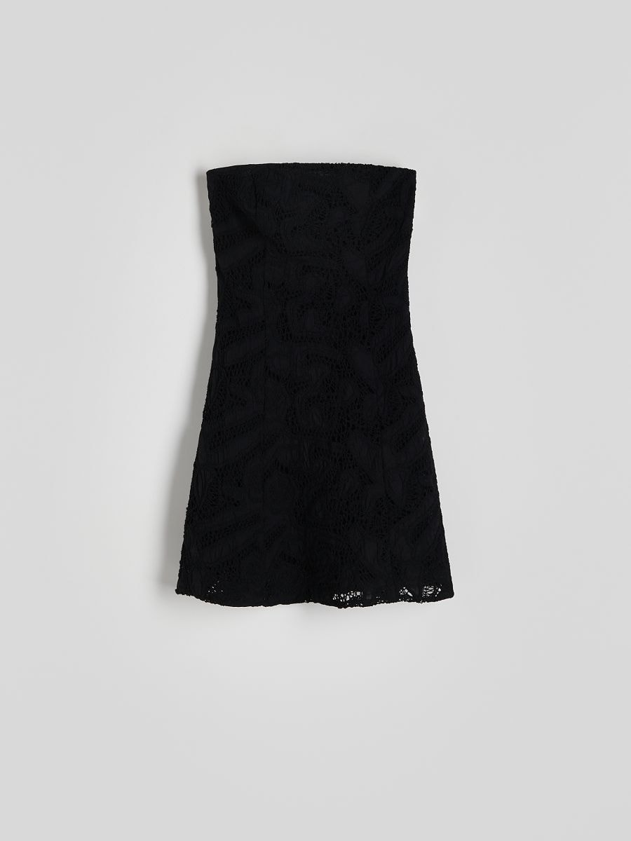 Mini-robe ajourée - noir - RESERVED - 4