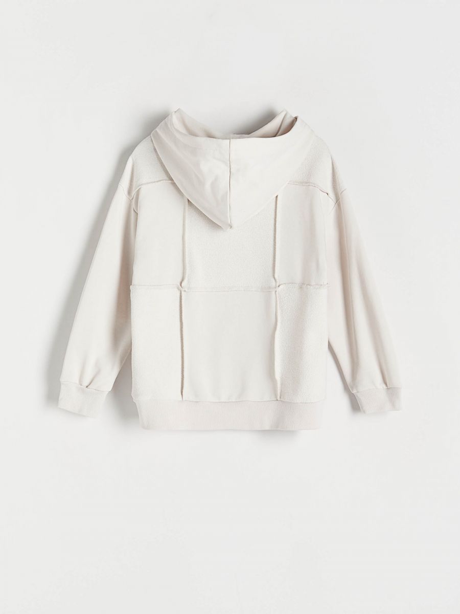 Hoodie with decorative inserts - cream - RESERVED - 2
